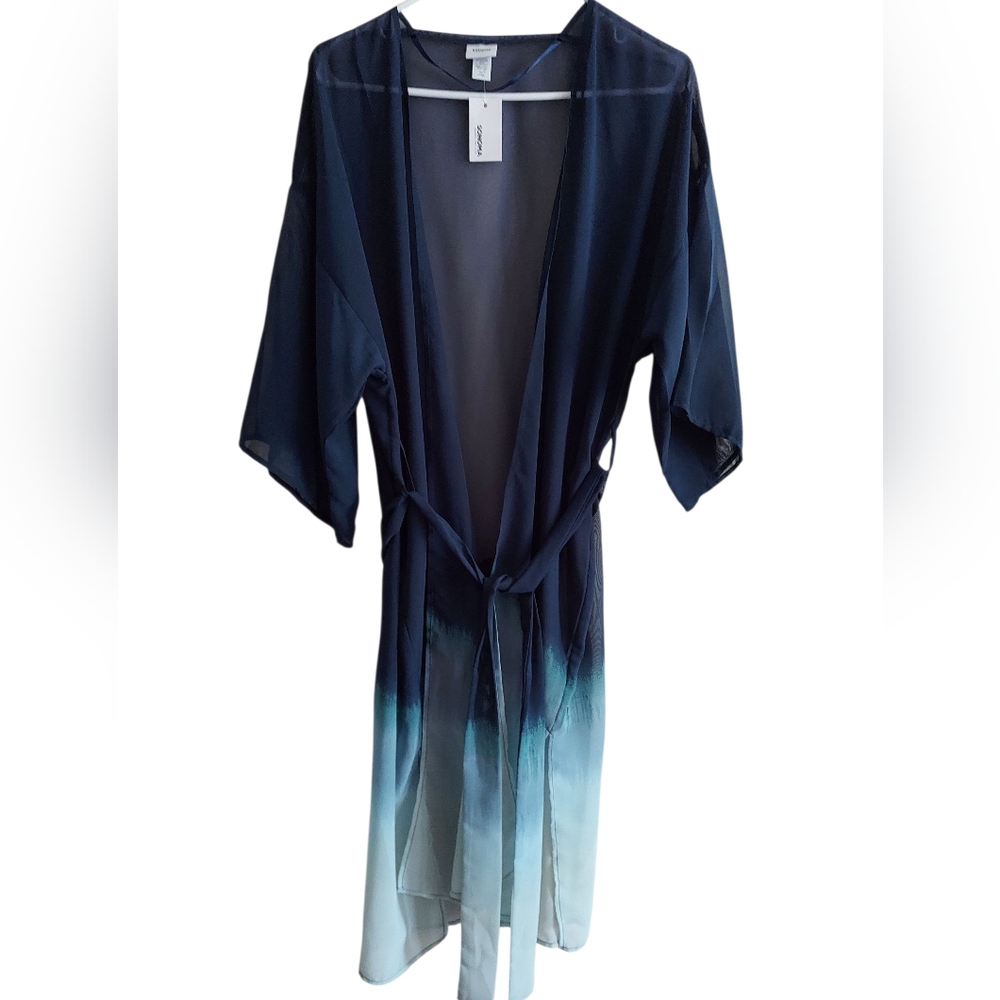 Sonoma "Good For Life* Blue Ombred Wrap Robe *NWT*